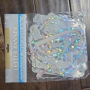 ⭐️3/$10⭐️NEW- Prismatic Joyous Communion Letter Banner Decoration